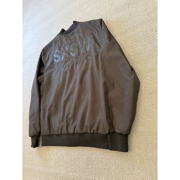 Strata Mens Extra Small Black Graphic Bomber Jacket - Picture 11 of 13